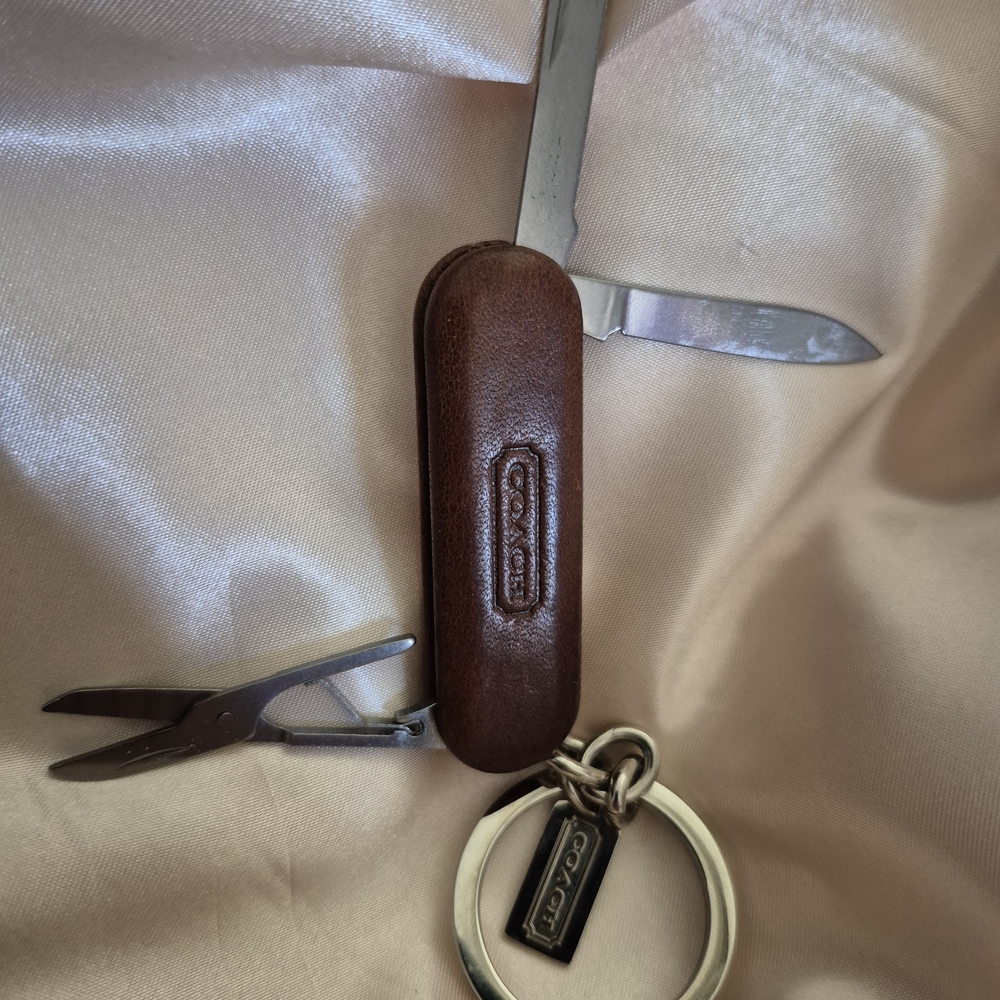 Coach Brown Multi-Tool Keychain